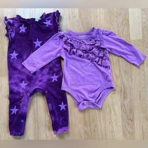 Purple onesie bundle for baby girl